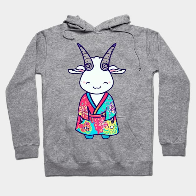 Japanese goat in kimono Hoodie by Japanese Fever